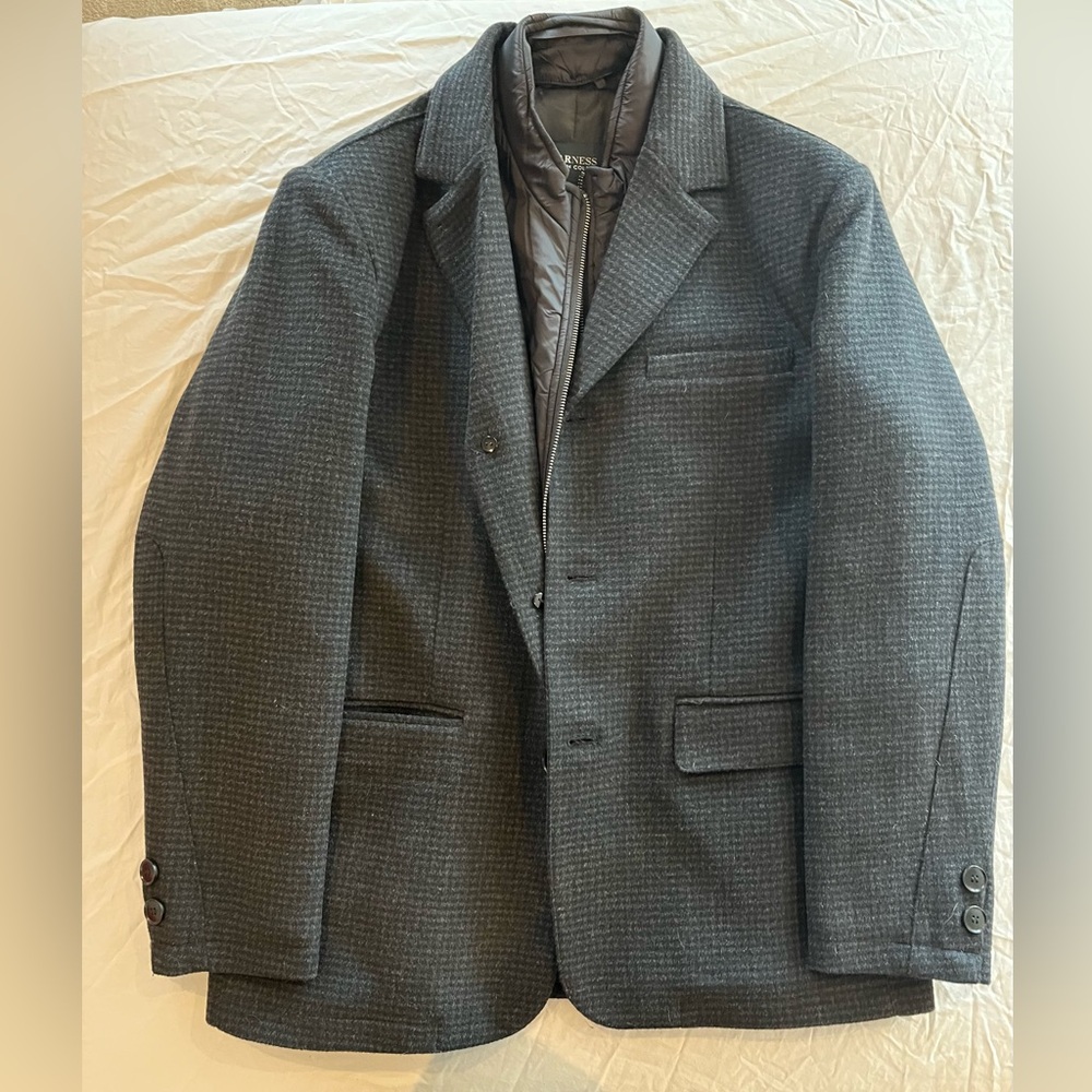 Kenneth Cole Charcoal Gray Wool Blend Blazer Coat